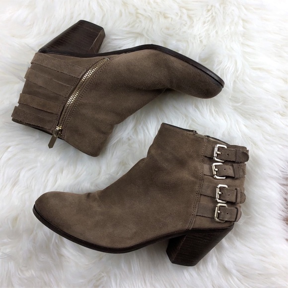 Sam Edelman Shoes - Sam Edelman | Lucca Leather Buckle Booties Tan 8.5